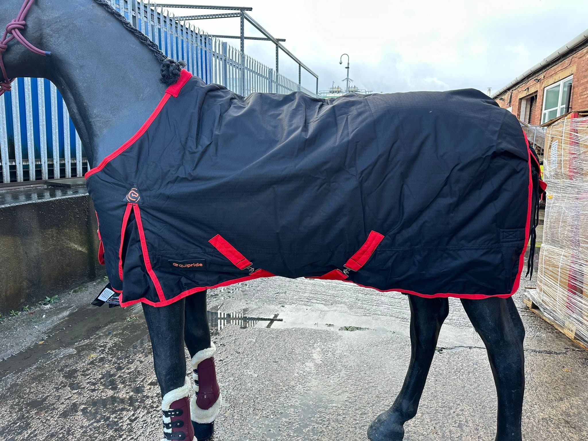 Horse Ripstop Turnout Rug 200g Fil 100 Waterproof & Breathable Black