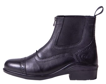 Thermo Jodhpur boots Paddock Boots with zip wool lined 100% Genuine Leather Black Size 3 to UK