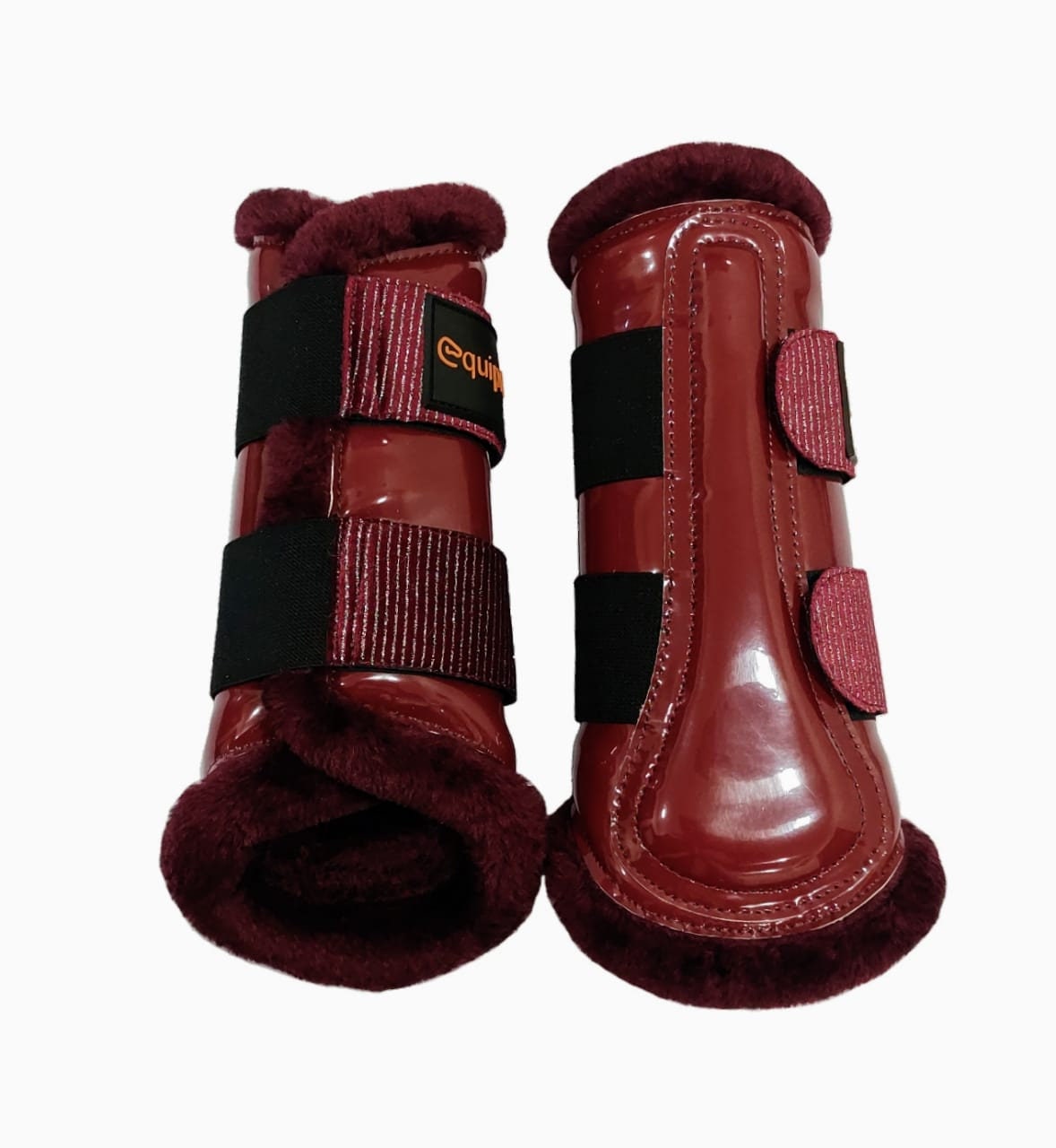 Equipride Brushing Boots for Horse Sparkly Glitter Material Faux Mink