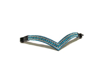 New Designer 5/6 rows clear Crystal Browband full Great gift idea 16" Black New Designer 5/6 rows clear Crystal Browband full Great gift idea 16" Black