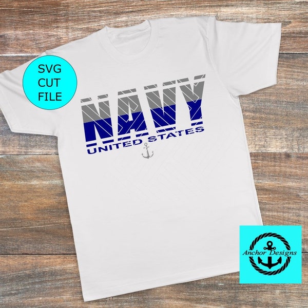 US Navy with Anchor SVG