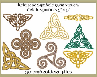 Celtic symbols embroidery files set 5" x 5"
