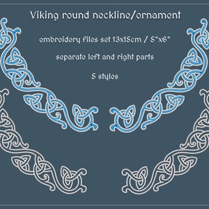 Round Viking Ornaments/Collar Embroidery Set 5&quot;x6&quot;