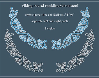 Round Viking Ornaments/Collar Embroidery Set 5"x6"