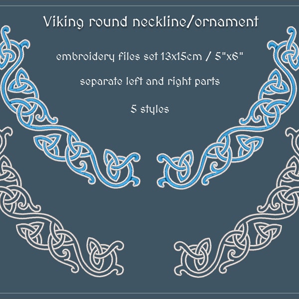 Round Viking Ornaments/Collar Embroidery Set 5"x6"