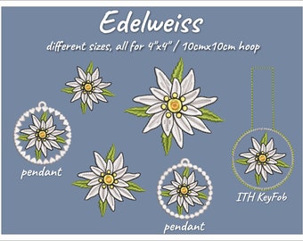 Edelweiss embroidery files set for 10x10cm / 4 "x4" hoops