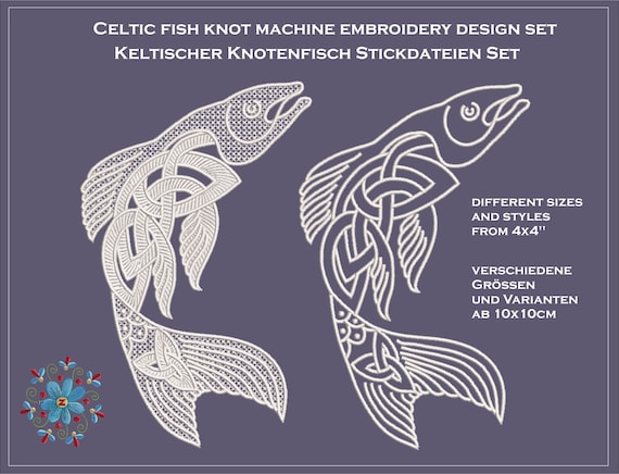 Celtic Knot Fish Embroidery Files Set 4 X 4 | Etsy