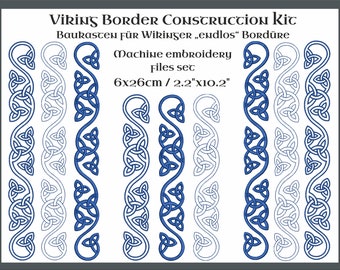 Viking border construction kit for "endless" border embroidery files set 2.2"x10.2"