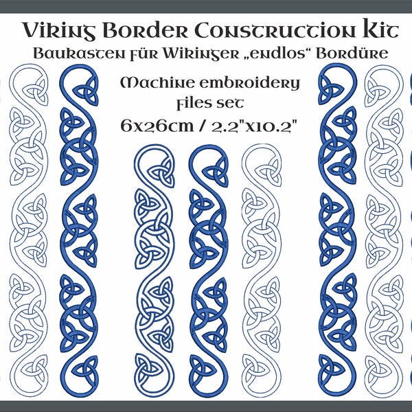 Viking border construction kit for "endless" border embroidery files set 2.2"x10.2"