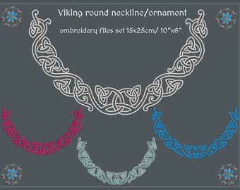 Round Viking collar/ornaments embroidery files in set 7"x9.8"
