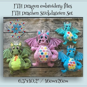 ITH Dragon Embroidery Set 6.3&quot; x 10.2&quot; / 16cm x 26cm