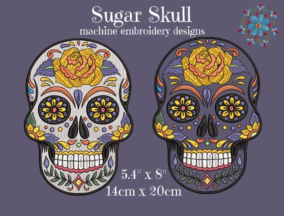 Sugar Skull Machine Embroidery Files 5.4 X 8 | Etsy