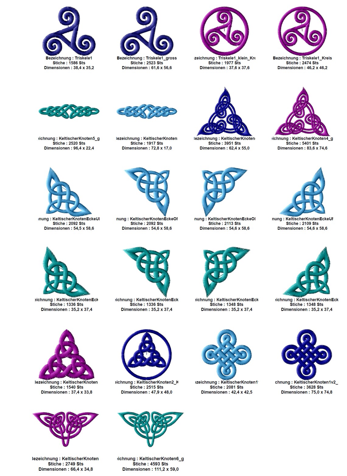 Celtic Symbols/Ornaments Embroidery Files Set for Etsy