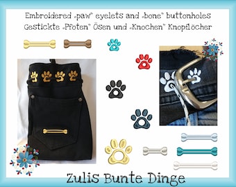 Conjunto de archivos de bordado con ojales y ojales de patas y huesos