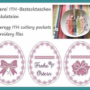 In The Hoop Easter Cutlery Pockets embroidery files