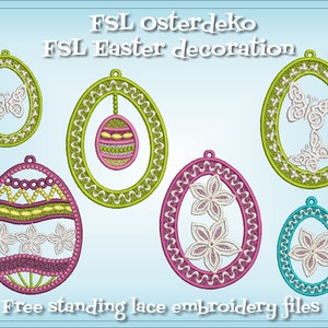 Può includere: Sei file di ricamo a pizzo a intaglio per decorazioni pasquali. I disegni includono una farfalla, un fiore e un uovo. I file sono in verde, rosa e blu.