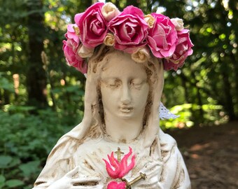 Estatua de la Virgen María del Inmaculado Corazón – Decoración religiosa para el hogar