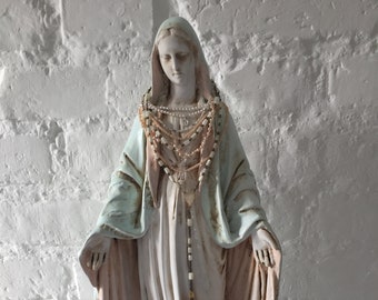 Virgin Mary Statue / French  Decor / Religious Statue / Madonna Statue / Catholic Statue / Religious Decor / figure handmade / large statue