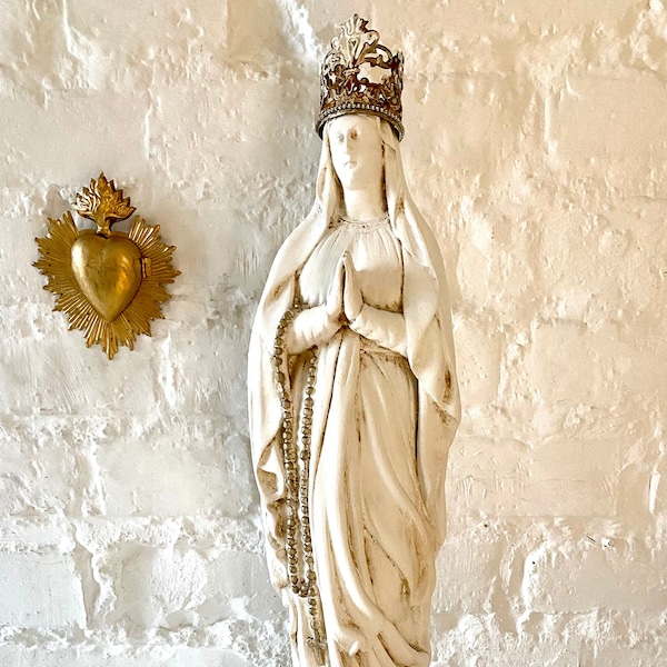 Statue de la Vierge Marie / Décoration française / Statue religieuse / Statue de la Vierge / Statue catholique / Décoration religieuse / Figurine faite main / Cadeau parfait