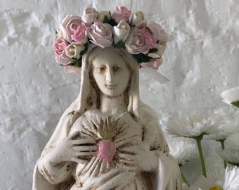 Virgin Mary Statue / Our Lady/ Religious Statue / Madonna Statue / Catholic Statue / Religious Decor/ Shabby chic/French style/ Nordic