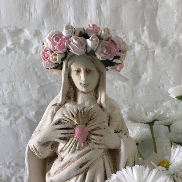 Virgin Mary Statue / Our Lady/ Religious Statue / Madonna Statue / Catholic Statue / Religious Decor/ Shabby chic/French style/ Nordic