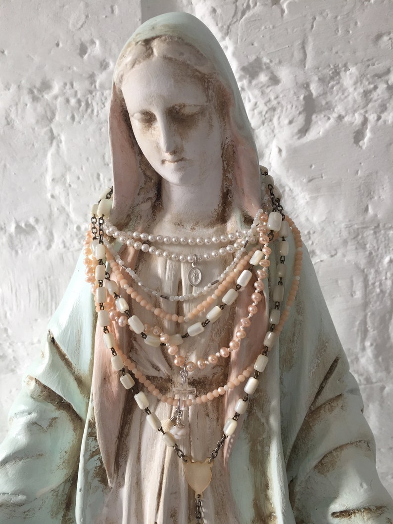 Virgin Mary Statue / French  Decor / Religous Statue / Madonna image 0