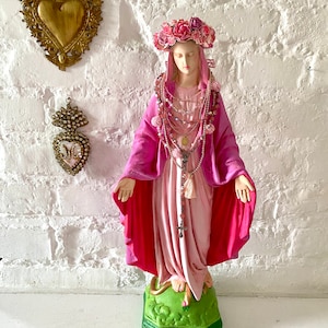 Jungfrau Maria Statue, Französisches Dekor, Religiöse Statue, Madonna Statue, Religiöses Dekor, Wohnkultur, Shabby Chic, Geschenk, Neues Haus Geschenk,
