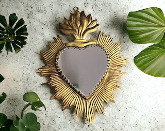 Sacred Heart Mirror – Ex Voto Devotional Wall Art