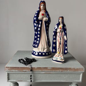 Ceramic Virgin Mary Statue – Hand-Painted Catholic Home Decor image 3