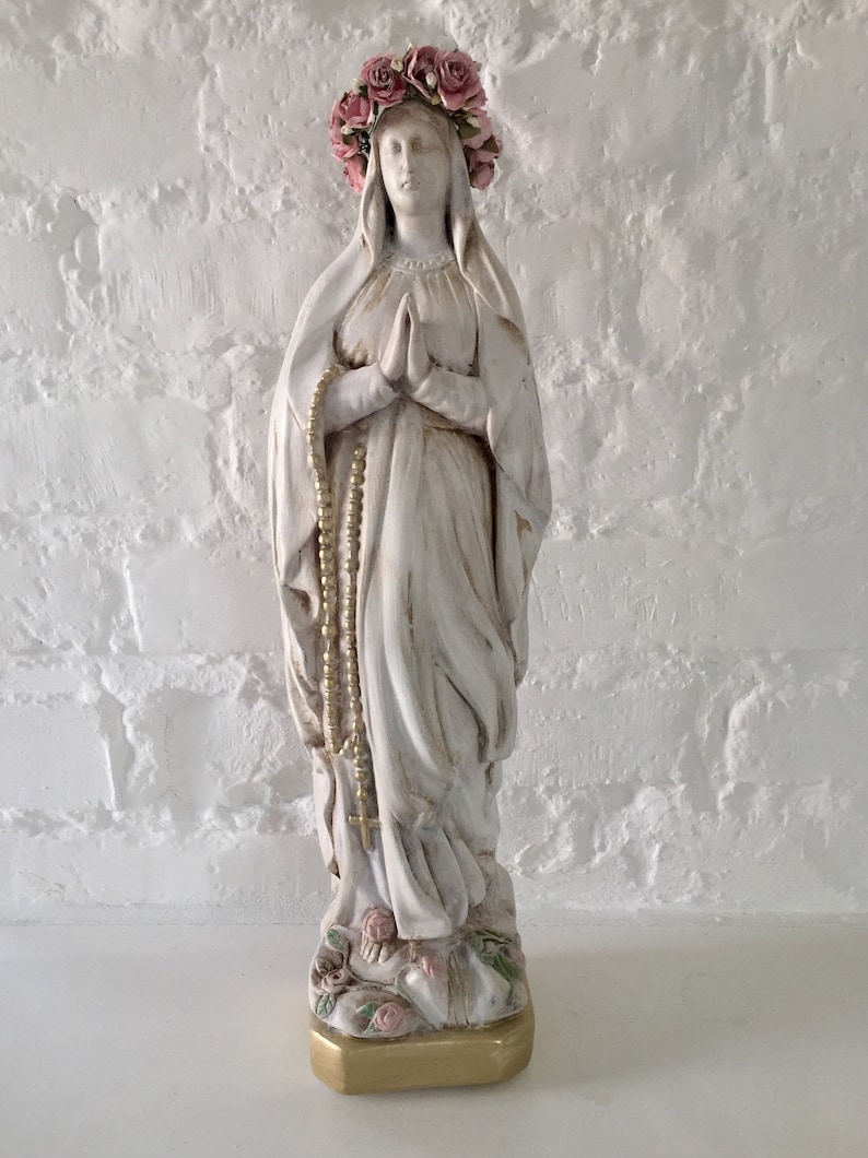 Virgin Mary Statue / French  Decor / Religous Statue / Madonna image 3