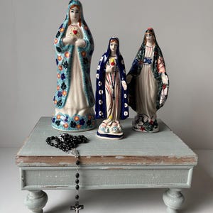 Ceramic Virgin Mary Statue – Hand-Painted Catholic Home Decor image 4