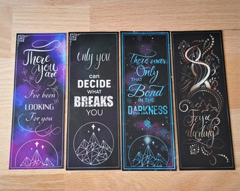 ACOTAR sjm inspirierte Lesezeichen mit Zitaten, Feyre und Rhys