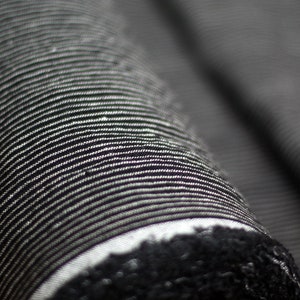 Striped Linen Fabric - Black White Stonewashed 100% Linen Flax Material - Fabric by the Meter - Fabric by the Yard