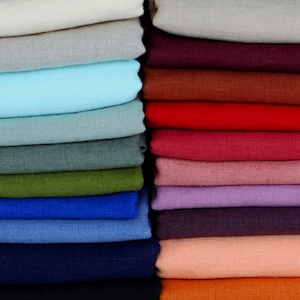 Linen Fabric by Yard or Meter - Softened Linen for Clothes - OEKO-TEX European Linen - Medium Weight Stonewashed Fabric