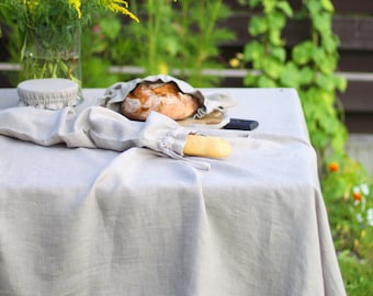 Linen Tablecloth Rectangle Square - Washed Softened 100% Linen Fabric