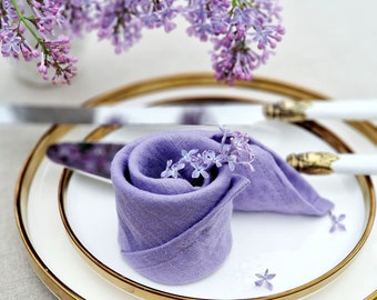 Purple Linen Napkins for Wedding