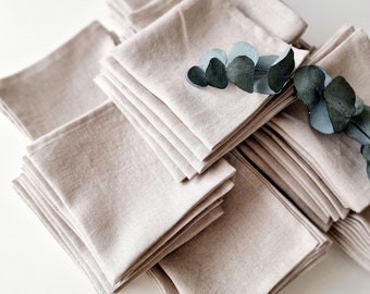 Linen Napkins for Wedding Bulk - Washed Cloth Napkins