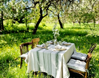 Farmhouse Style Rustic Linen Tablecloth for Timeless Elegance