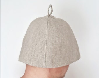 Linen Sauna Hat with Loop - Hair Heat Protector