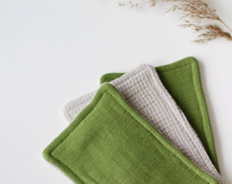 100% Linen Sponge for Zero Waste Kitchen - Washable Reusable Natural Plastic Free