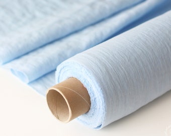 Light Blue Linen Fabric - Baby Blue Stonewashed 100% Linen Flax Material  - Fabric by the Meter - Linen by the Yard