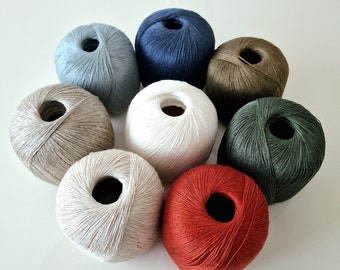Linen Yarn for Knitting 100g - Summer Lace Weight 100% Linen Yarn 3.5oz
