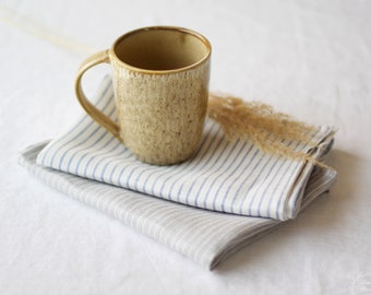 Linen Kitchen Tea Towel Striped.
