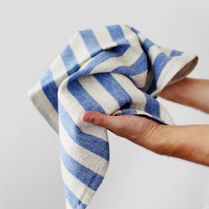 Linen Hand Towel with Loop - Softened Heavy Weight Flax Fabric