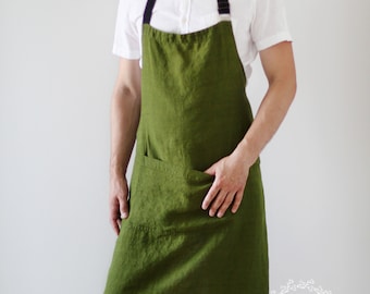 Leinen Schürze für Herren. Weihnachtsgeschenk für Ihn.