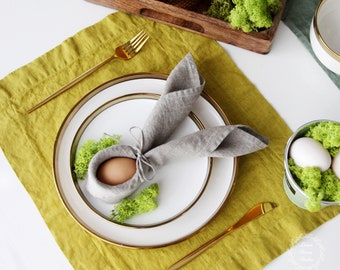 Linen Placemats for Table Decor. Stonewashed Softened Linen Place mats.