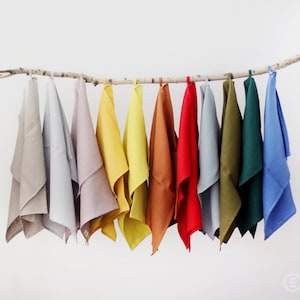 Softened European Linen Kitchen Towel with Hanging Loop, Lint Free Glassware Tea Cloth