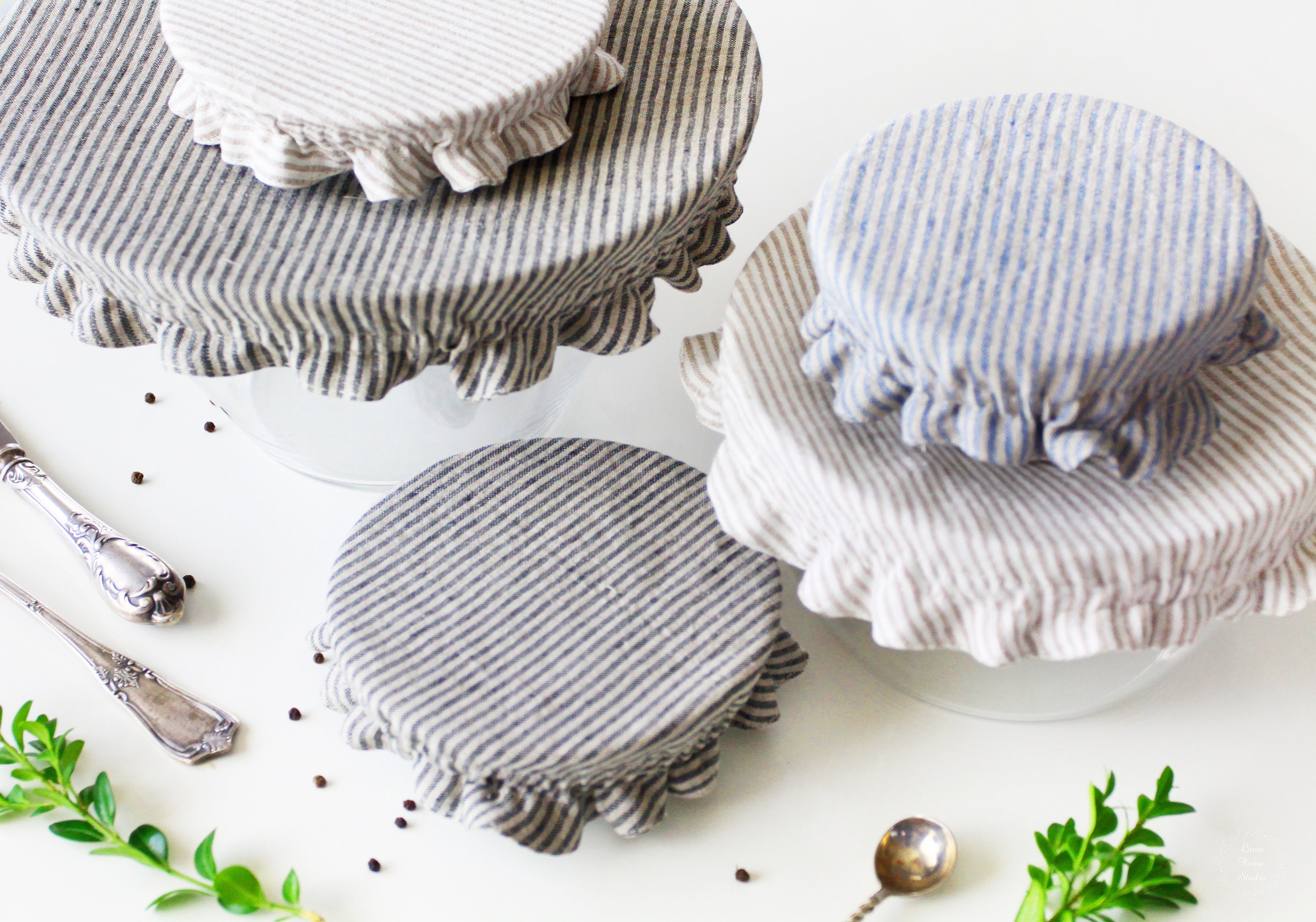 Linen & Cotton Cloth Bowl Covers (Set of 6)