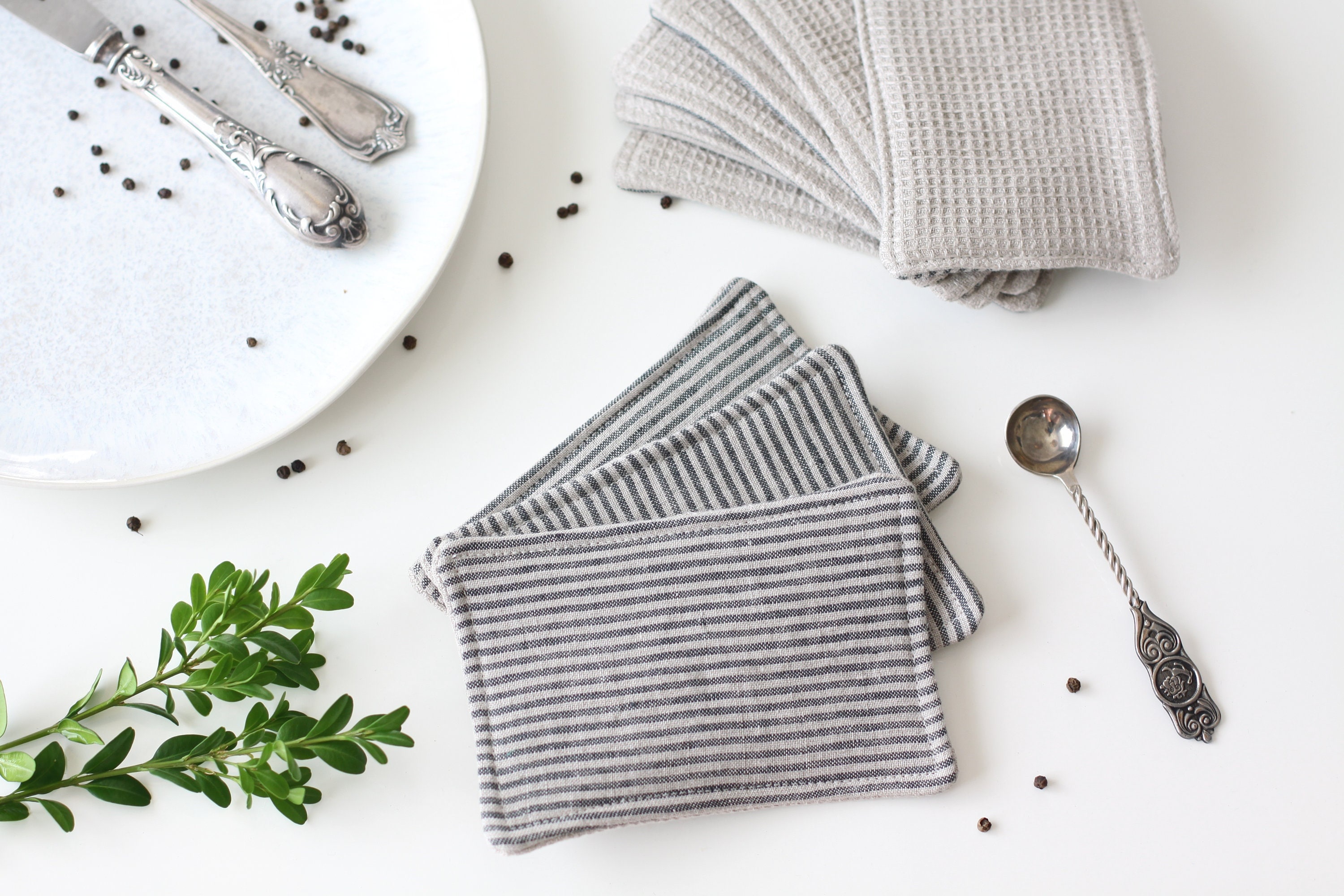 Zero Waste Kitchen Sponge - Washable Reusable Organic 100% Linen Cloth