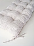 Linen Bench Cushion with Ties - Striped Window Seat - Bench Pillow -  Natural Undyed Heavy Weight 100% Linen Fabric